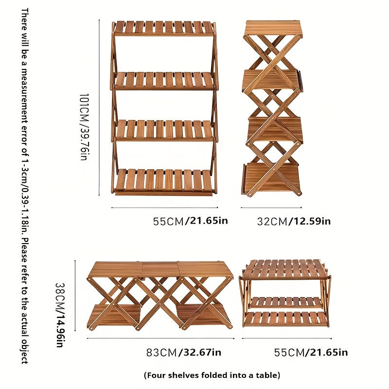 1 Foldable Lightweight Wooden Camping Table, Small Foldable Camping Table, Indoor And Outdoor Dual-purpose Table, Perfect For Backyard Barbecues And Picnics, Easy To Store (natural Color)