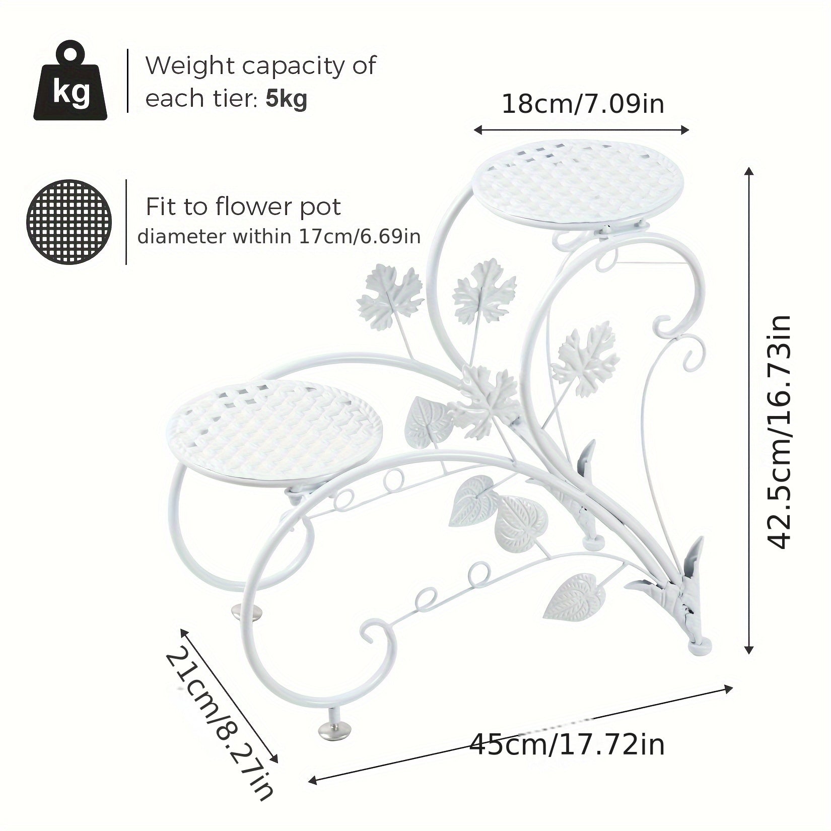 Plant Stand With 4 Shelves: Elegant Art Display Metal Flower Planter Rack, Sturdy And Rust Resistant Flower Pot Stand For Patio, Planters Flowers Living Room, Balcony