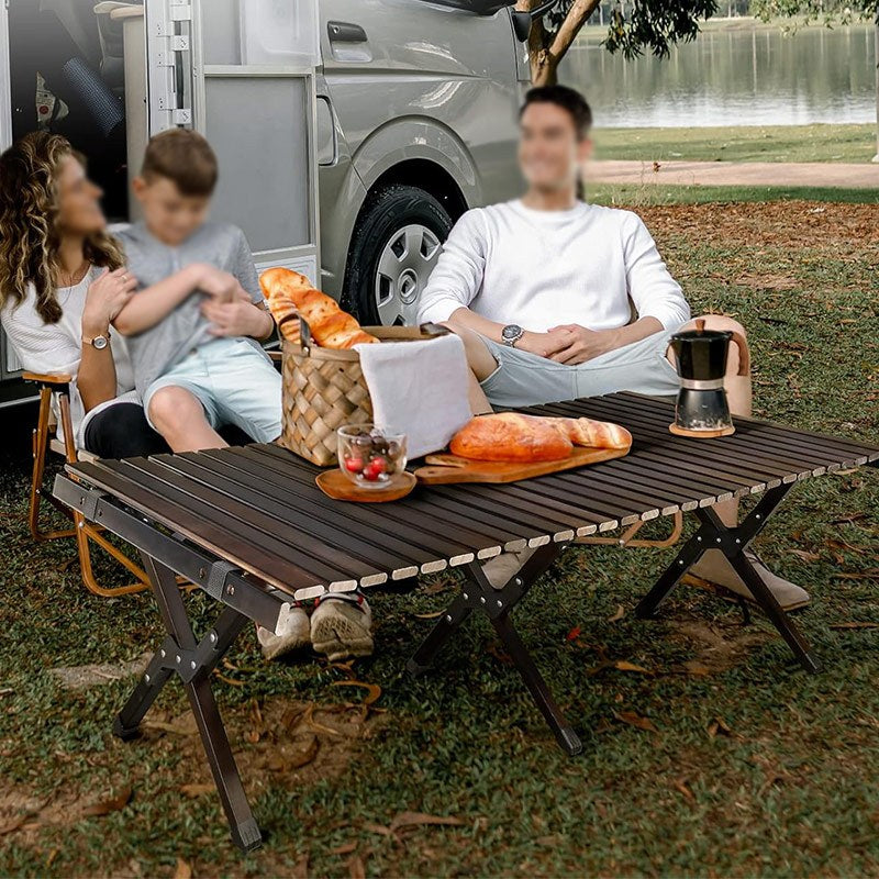 Folding Camping Table, Easy Storage, Carried, Roll-up Ultra Compact Outdoor Portable Fold Up Lightweight Beach Table, With Large Storage And Carry Bag, For Outdoor Cooking, Picnic, Camp, Boat, Travel, Backyard, Party, BBQ, Patio