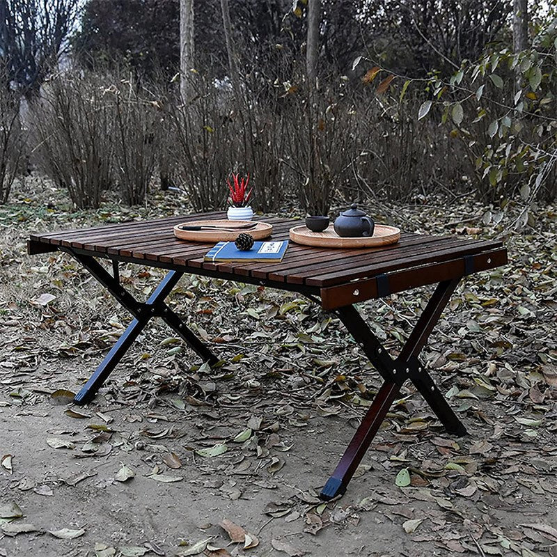 Folding Camping Table, Easy Storage, Carried, Roll-up Ultra Compact Outdoor Portable Fold Up Lightweight Beach Table, With Large Storage And Carry Bag, For Outdoor Cooking, Picnic, Camp, Boat, Travel, Backyard, Party, BBQ, Patio