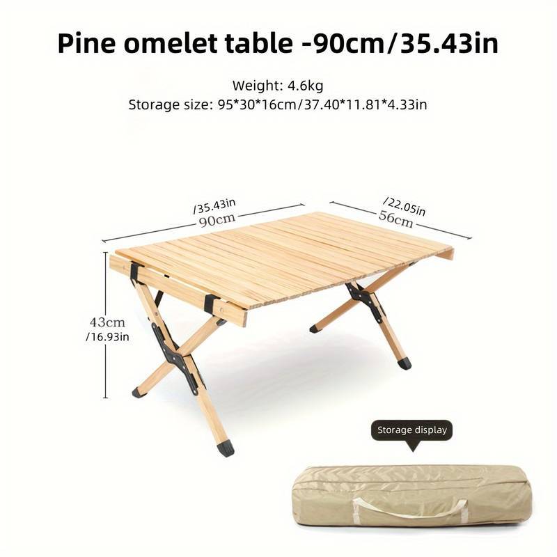 Folding Camping Table, Easy Storage, Carried, Roll-up Ultra Compact Outdoor Portable Fold Up Lightweight Beach Table, With Large Storage And Carry Bag, For Outdoor Cooking, Picnic, Camp, Boat, Travel, Backyard, Party, BBQ, Patio