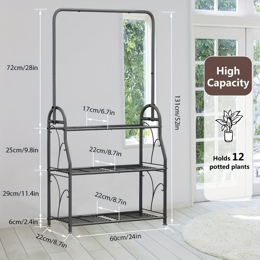 2 Tier\u002F3 Tier Metal Hanging Plant Stand, Hanging Planter for Indoor And Outdoor Use, Multi-functional Plant Organizer for Living Room, Balcony, Garden, Room Decoration, Tiered Shelf Design, Space Storage, Christmas Decorative Planter, Christmas Gift