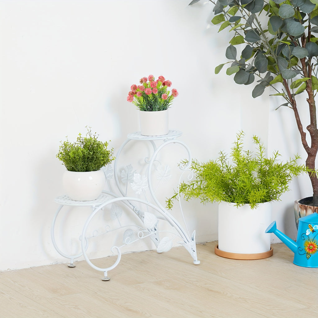 Plant Stand With 4 Shelves: Elegant Art Display Metal Flower Planter Rack, Sturdy And Rust Resistant Flower Pot Stand For Patio, Planters Flowers Living Room, Balcony