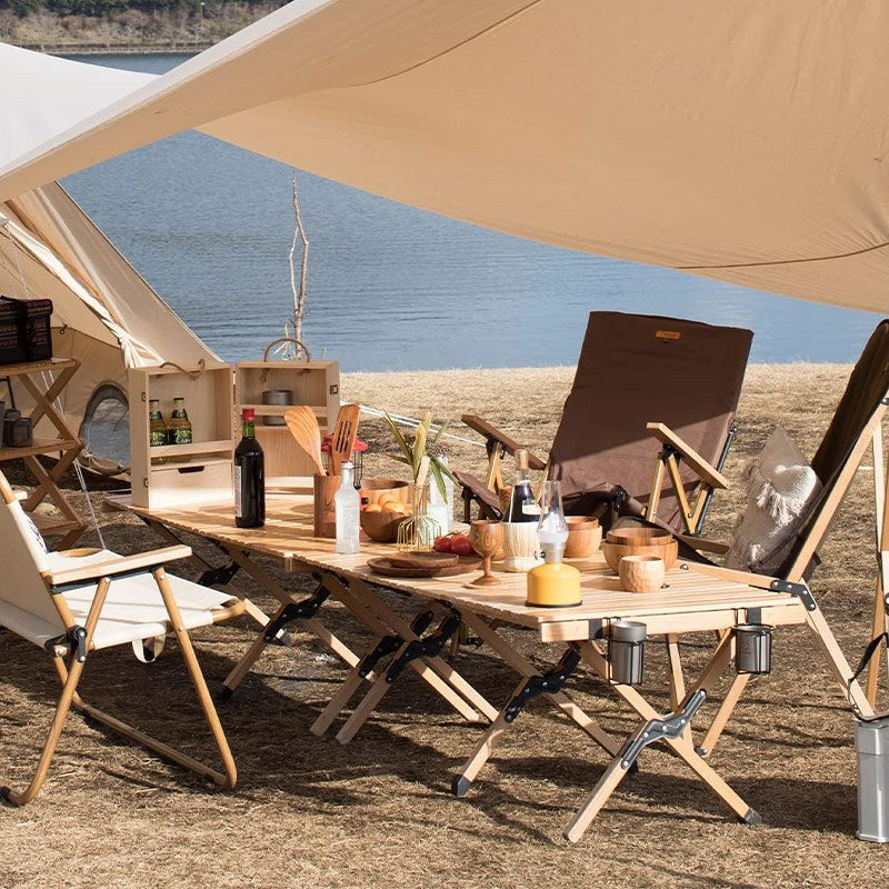 Folding Camping Table, Easy Storage, Carried, Roll-up Ultra Compact Outdoor Portable Fold Up Lightweight Beach Table, With Large Storage And Carry Bag, For Outdoor Cooking, Picnic, Camp, Boat, Travel, Backyard, Party, BBQ, Patio