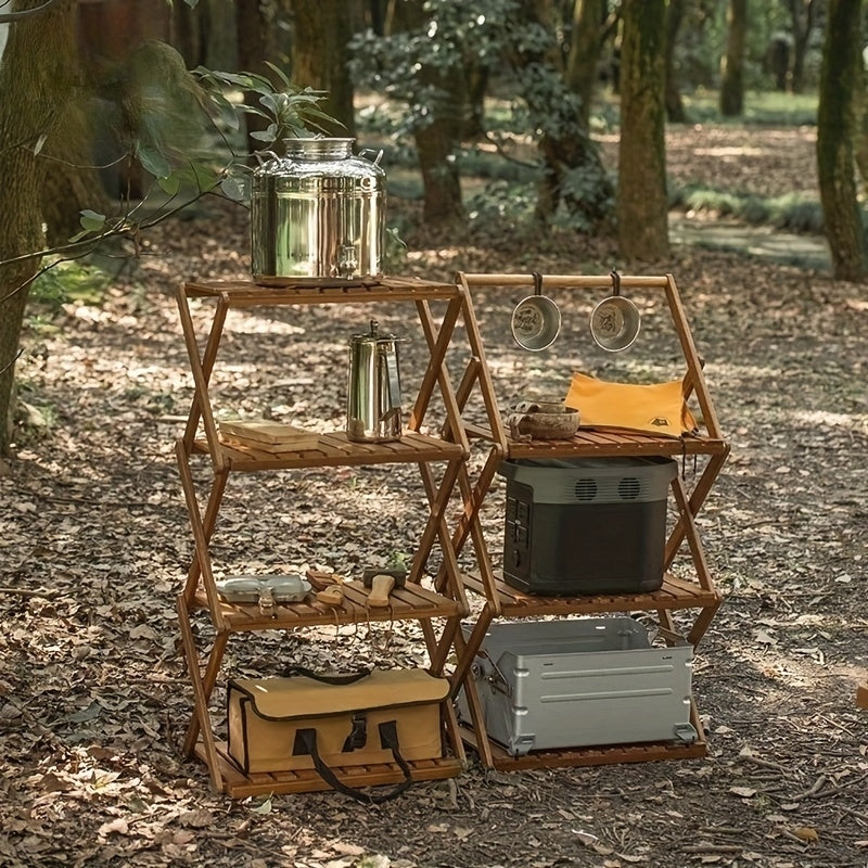 1 Foldable Lightweight Wooden Camping Table, Small Foldable Camping Table, Indoor And Outdoor Dual-purpose Table, Perfect For Backyard Barbecues And Picnics, Easy To Store (natural Color)