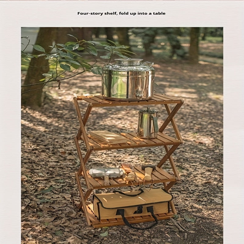 1 Foldable Lightweight Wooden Camping Table, Small Foldable Camping Table, Indoor And Outdoor Dual-purpose Table, Perfect For Backyard Barbecues And Picnics, Easy To Store (natural Color)