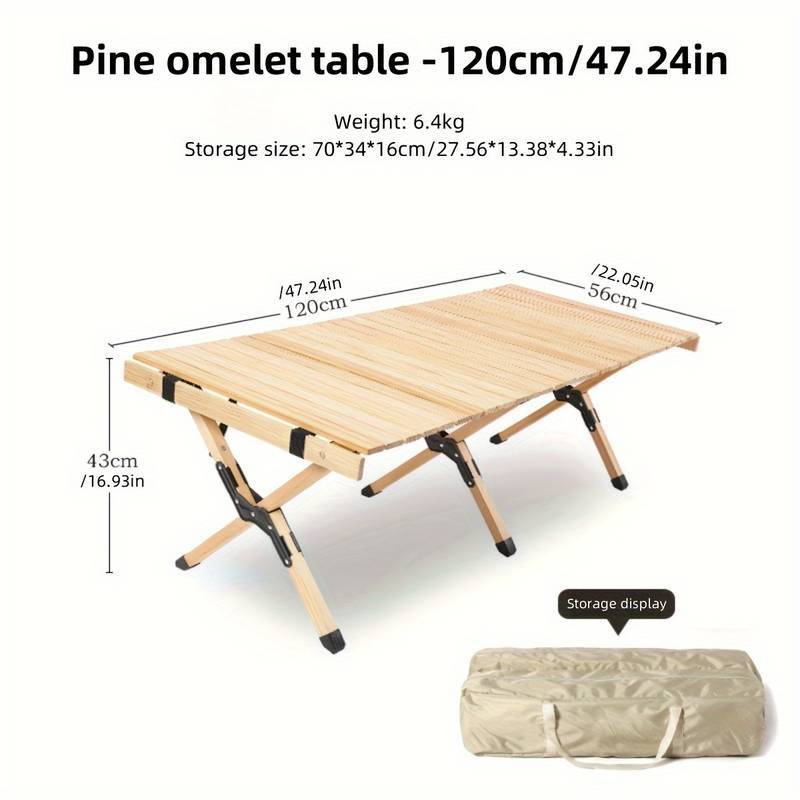 Folding Camping Table, Easy Storage, Carried, Roll-up Ultra Compact Outdoor Portable Fold Up Lightweight Beach Table, With Large Storage And Carry Bag, For Outdoor Cooking, Picnic, Camp, Boat, Travel, Backyard, Party, BBQ, Patio