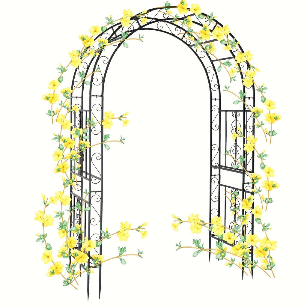 Large Size 7, 2ft Round Top With Door And Planting Frame, Black Iron Art, 16mm Pipe, Iron Arch, Courtyard (additional Styles Are Available For You To Choose)