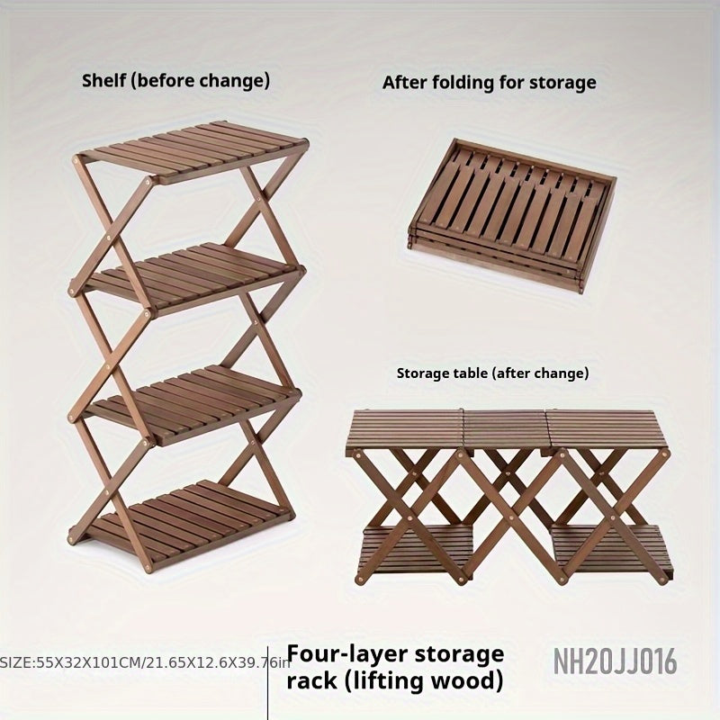 1 Foldable Lightweight Wooden Camping Table, Small Foldable Camping Table, Indoor And Outdoor Dual-purpose Table, Perfect For Backyard Barbecues And Picnics, Easy To Store (natural Color)