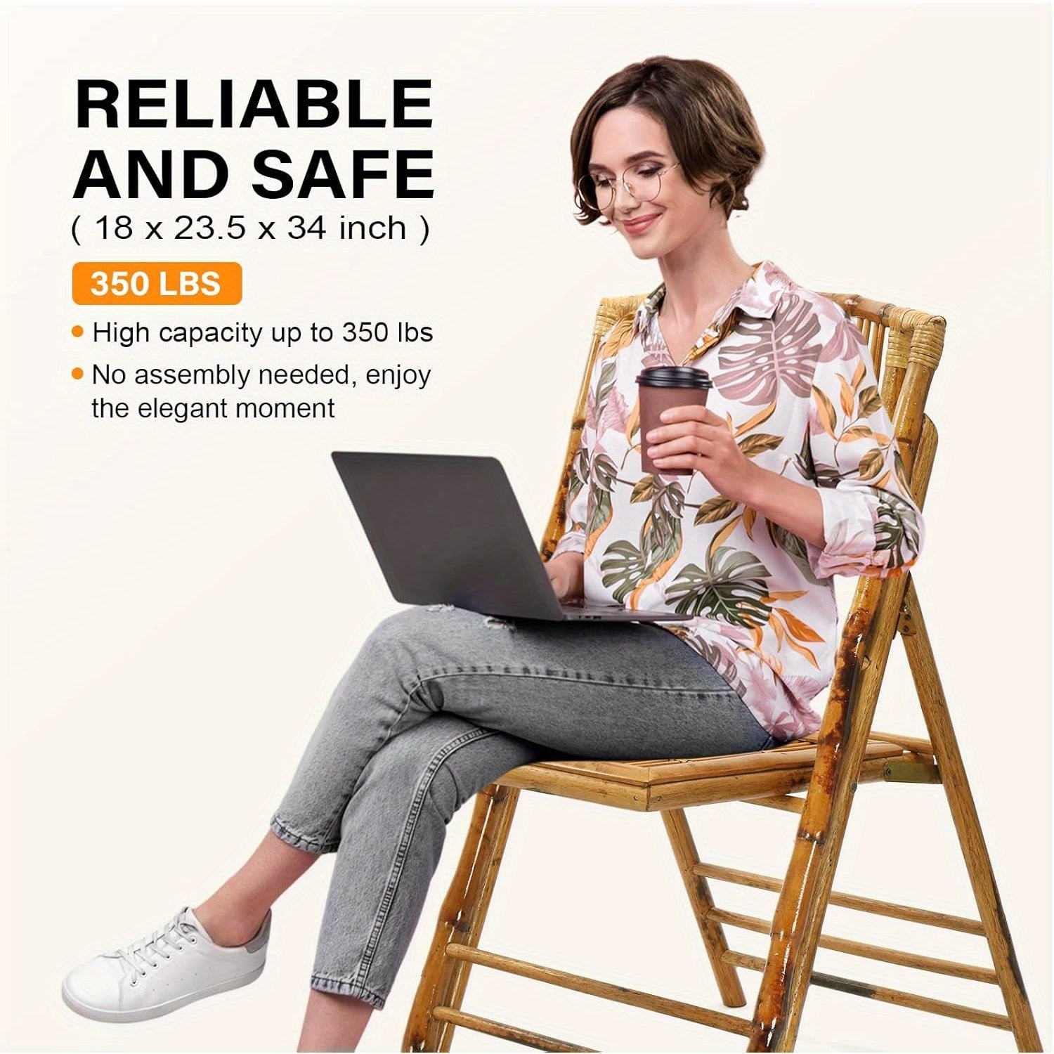 Bonnlo Bamboo Folding Chairs , Foldable Dining Wood Chairs , Comfortable Seat , for Outdoor Indoor Garden Patio Lawn Porch Wedding Party Event Banquet , 1\u002F 2\u002F 4 Pack , Small Wooden Folding Chairs